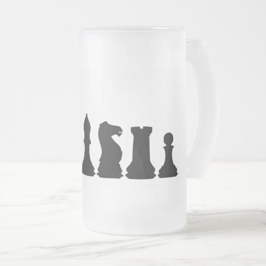 Silhouette von Schach-StückeChessman Mattglas Bierglas (VorderseiteRechts)
