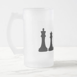Silhouette von Schach-StückeChessman Mattglas Bierglas