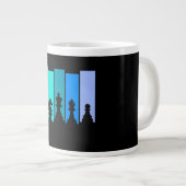 Silhouette von Schachfiguren Jumbo-Tasse (Vorderseite Rechts)