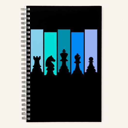 Silhouette von Schachfiguren Notizblock (Vorderseite)