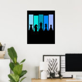 Silhouette von Schachfiguren Poster (Heimbüro)