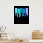 Silhouette von Schachfiguren Poster (Küche)