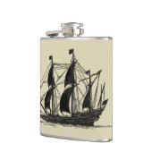 Silhouette von Schiffen mit Billflugsegel Flachmann (Links)