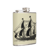 Silhouette von Schiffen mit Billflugsegel Flachmann (Rechts)