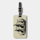 Silhouette von Schiffen mit Billflugsegel Gepäckanhänger (Vorderseite vertikal)