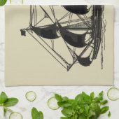 Silhouette von Schiffen mit Billflugsegel Geschirrtuch (Gefaltet)