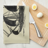 Silhouette von Schiffen mit Billflugsegel Geschirrtuch (Viertel Falte)