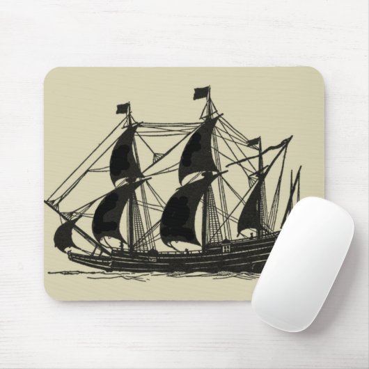 Silhouette von Schiffen mit Billflugsegel Mousepad (Mit Mouse)