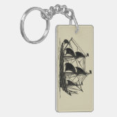 Silhouette von Schiffen mit Billflugsegel Schlüsselanhänger (Vorderseite links)