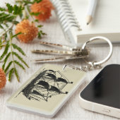 Silhouette von Schiffen mit Billflugsegel Schlüsselanhänger (Vorderseite rechts)