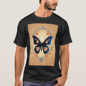 Silhouette von Schmetterlingen und Flying-Blume-Lo T-Shirt (Vorderseite)