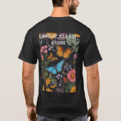 Silhouette von Schmetterlingen und Flying-Blume-Lo T-Shirt (Rückseite)