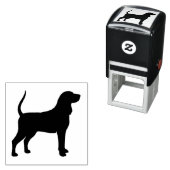 Silhouette von Schwarzem und Tan Coonhound Hunde Permastempel (Beispiel)