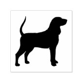 Silhouette von Schwarzem und Tan Coonhound Hunde Permastempel (Design)