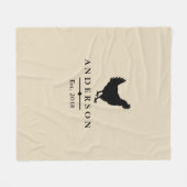 Silhouette von Schwarzhühnern und Taupe | PERSONAL Fleecedecke (Vorderseite (Horizontal))