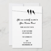 Silhouette von Schwarzvögeln auf Wire Einladung (Vorderseite)