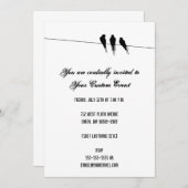 Silhouette von Schwarzvögeln auf Wire Einladung (Vorne/Hinten)