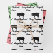 Silhouette von Schweinezüchtern Geschenkpapier Set (Beispiel)