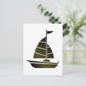 Silhouette von Segelbooten Postkarte (Stehend Vorderseite)