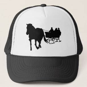 Silhouette von Sleigh Ride im Winter Truckerkappe