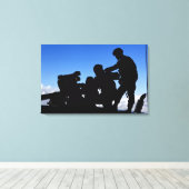 Silhouette von Soldaten Leinwanddruck (Insitu (Holzboden))