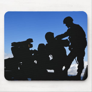 Silhouette von Soldaten Mousepad
