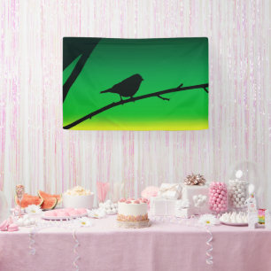 Silhouette von Sparrow auf Limonene Banner