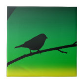 Silhouette von Sparrow auf Limonene Fliese (Vorderseite)