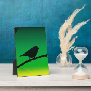 Silhouette von Sparrow auf Limonene Fotoplatte
