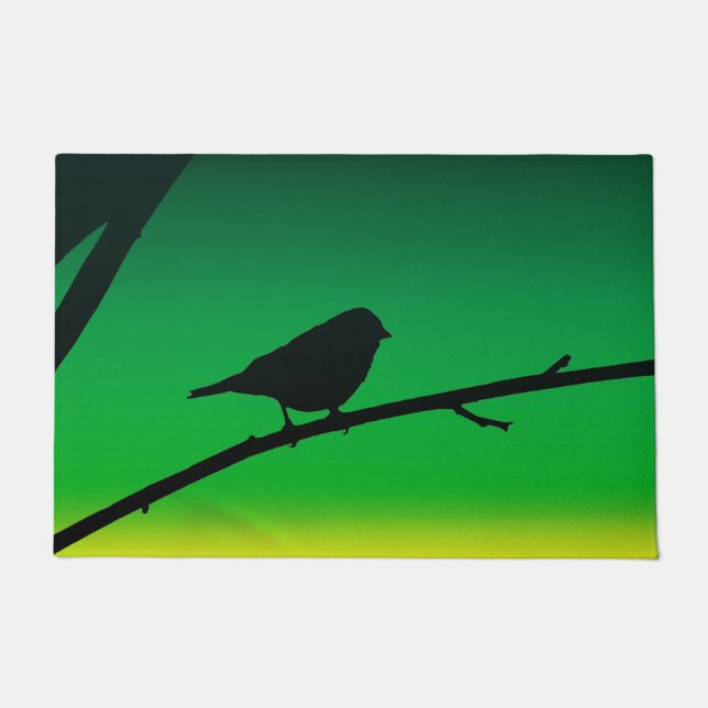 Silhouette von Sparrow auf Limonene Fußmatte (Vorderseite)