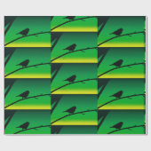 Silhouette von Sparrow auf Limonene Geschenkpapier (Flach)