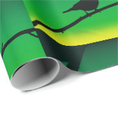 Silhouette von Sparrow auf Limonene Geschenkpapier (Rolleneckpunkt)