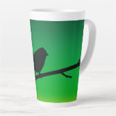 Silhouette von Sparrow auf Limonene Milchtasse (Rechte Ecke)