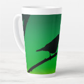 Silhouette von Sparrow auf Limonene Milchtasse (Linke Ecke)