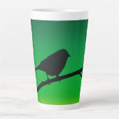 Silhouette von Sparrow auf Limonene Milchtasse (Vorderseite)