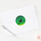 Silhouette von Sparrow auf Limonene Runder Aufkleber (Umschlag)