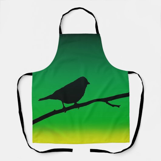 Silhouette von Sparrow auf Limonene Schürze (Vorderseite)