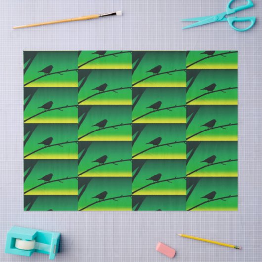 Silhouette von Sparrow auf Limonene Seidenpapier (Basteln)