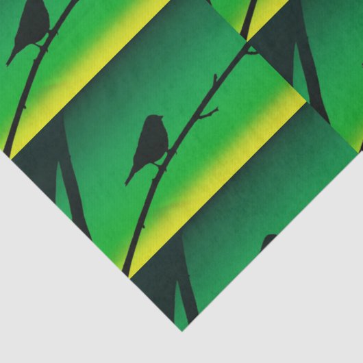 Silhouette von Sparrow auf Limonene Seidenpapier (Detail)