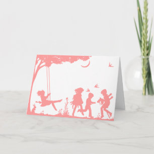 Silhouette von spielenden Kindern Karte
