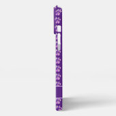 Silhouette von Tierpaaren Lila rosa auf Lila Zoll iPhone Hülle (Linke Seite)