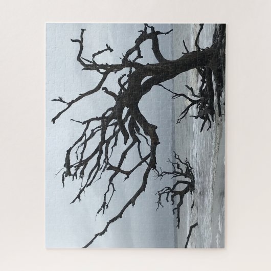 Silhouette von Totenbaum auf der Insel Jekyll Puzzle (Vertikal)