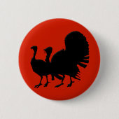 Silhouette von Truthühnern Button (Vorderseite)