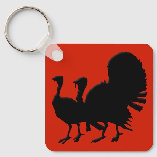 Silhouette von Truthühnern Schlüsselanhänger (Vorderseite)