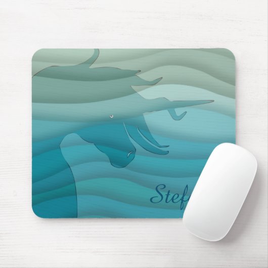 Silhouette von Unicorn (wellig) Mousepad (Mit Mouse)