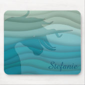 Silhouette von Unicorn (wellig) Mousepad (Vorne)