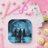 Silhouette von Unternehmensteams Pappteller (Party)