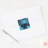 Silhouette von Unternehmensteams Quadratischer Aufkleber (Umschlag)