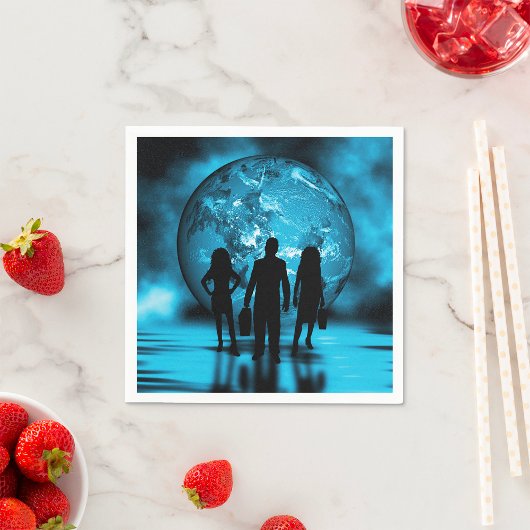 Silhouette von Unternehmensteams Serviette