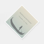 Silhouette von Venedig Gondola bei Sonnenuntergang Serviette (Ecke)